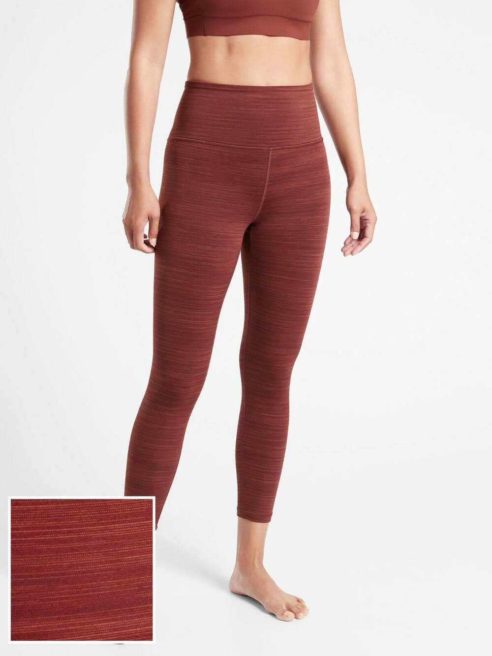 Athleta Elation Space Dye 7/8 Tight, Dried Cinnamon SIZE S #599747 W0107